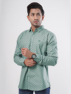 Grey Printed Casual Shirt (CSP-048)