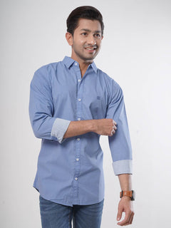 Blue Printed Casual Shirt (CSP-061)