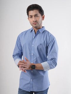 Blue Printed Casual Shirt (CSP-061)