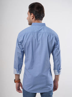 Blue Printed Casual Shirt (CSP-061)