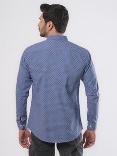 Blue Printed Casual Shirt (CSP-101)