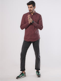 Maroon Printed Casual Shirt (CSP-102)