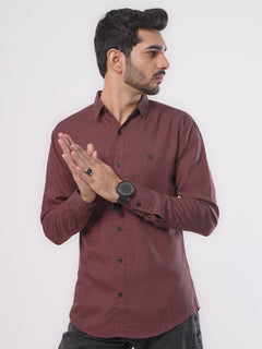 Maroon Printed Casual Shirt (CSP-102)