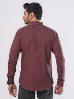 Maroon Printed Casual Shirt (CSP-102)