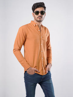 Mustard Self Button Down Casual Shirt (CSW-503)