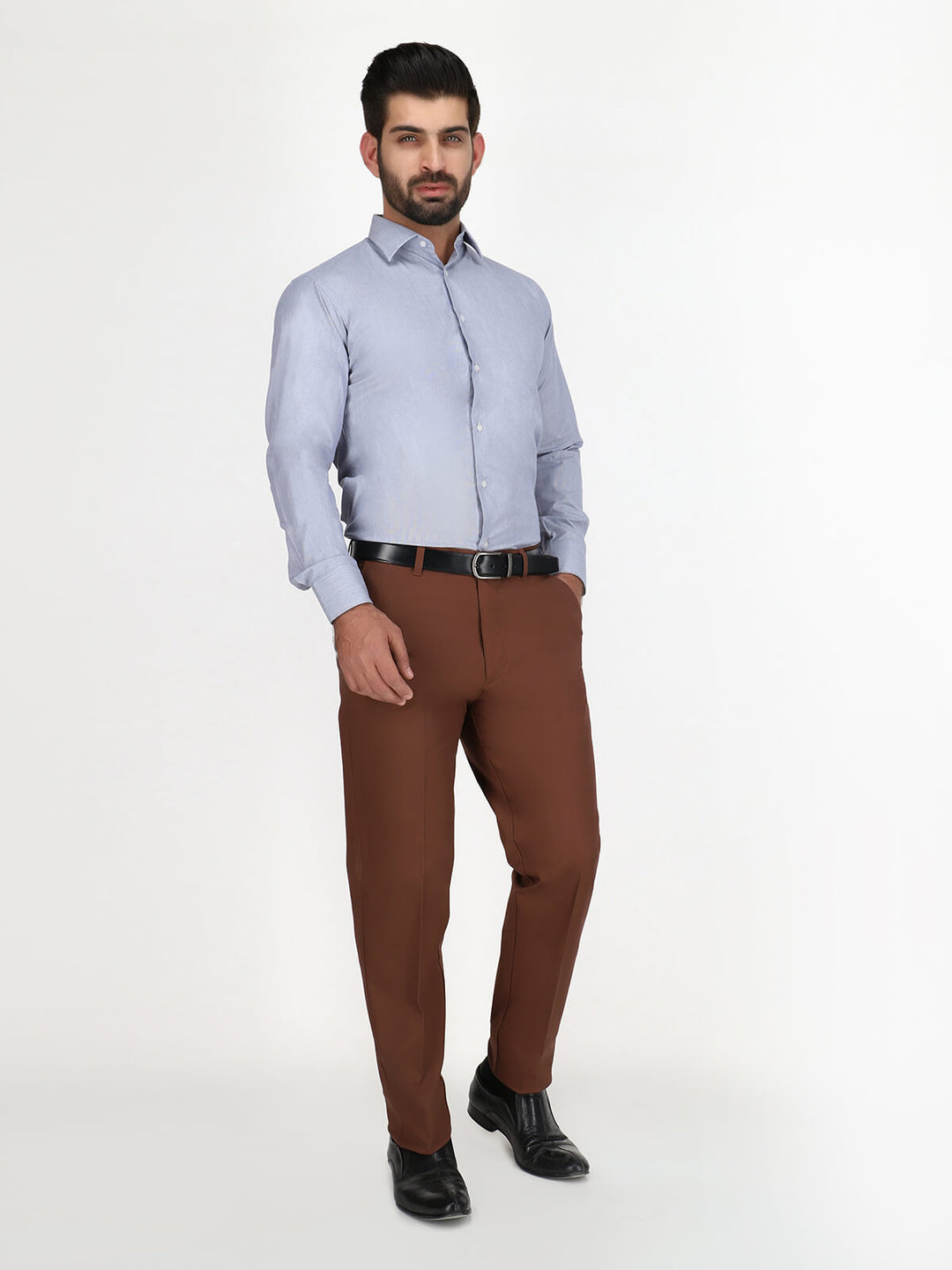 Dark Brown Wrinkle Free Trouser (CTR-87)