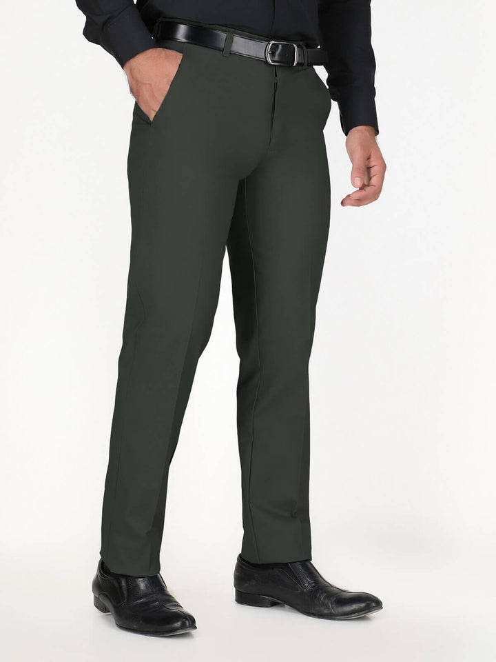 Dark Green Wrinkle Free Cotton Trouser (CTR-97)