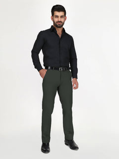 Dark Green Wrinkle Free Cotton Trouser (CTR-97)