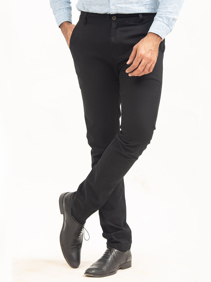 Black Plain Cotton Chino-19