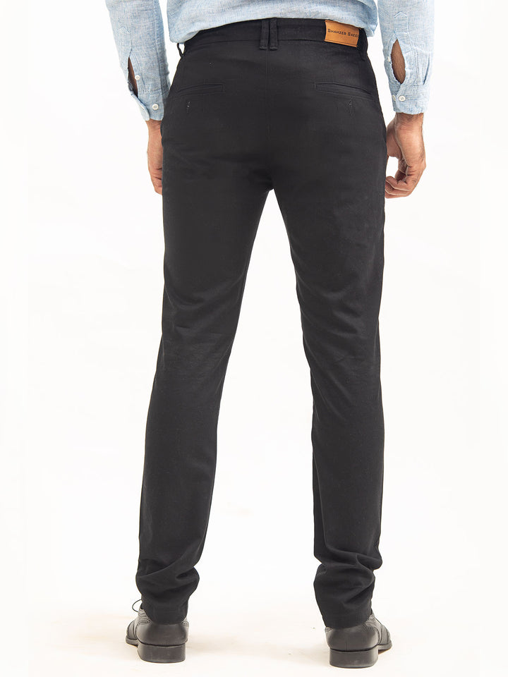 Black Plain Cotton Chino-19