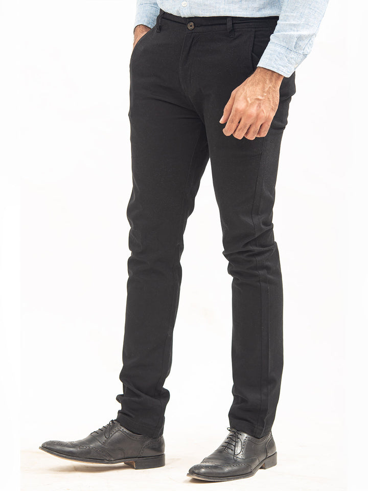 Black Plain Cotton Chino-19