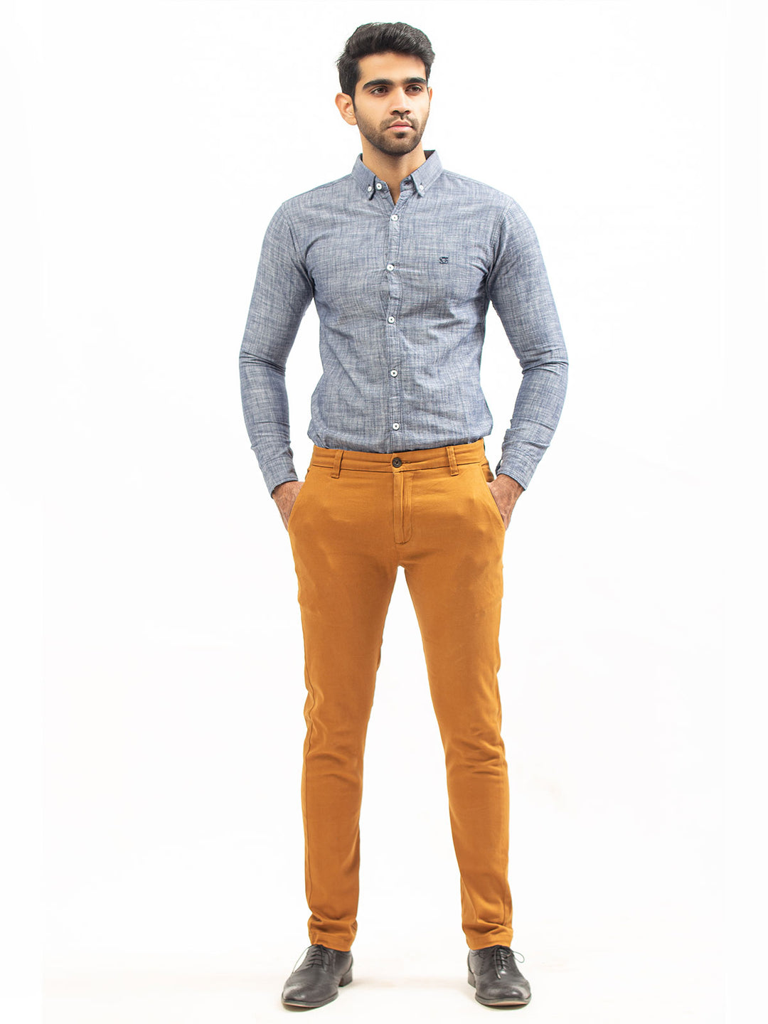 Mustard Plain Cotton Chino-19