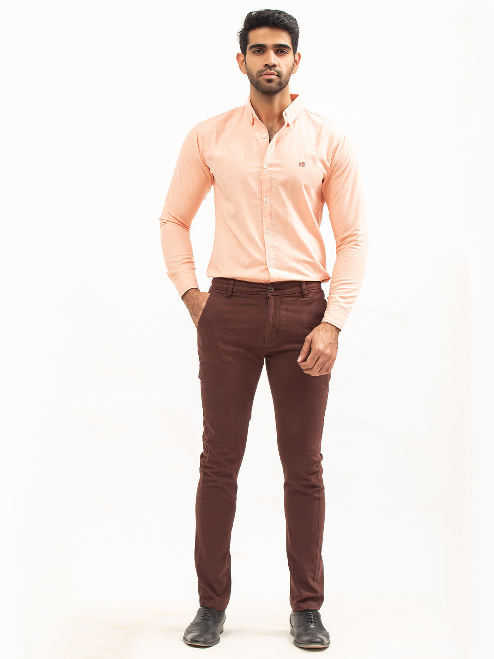 Burgundy Plain Cotton Chino-19