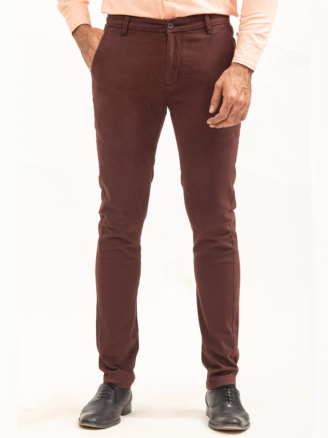 Burgundy Plain Cotton Chino-19