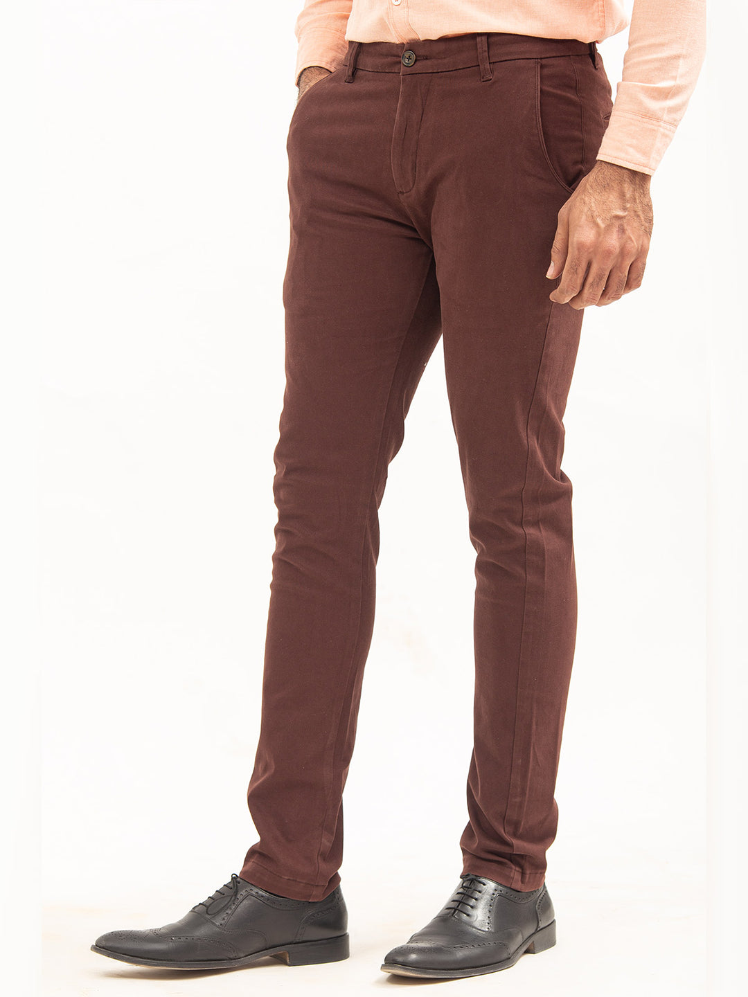 Burgundy Plain Cotton Chino-19