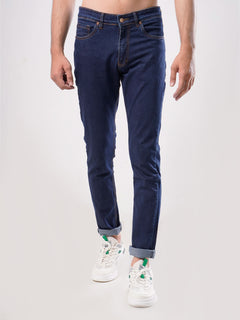 Dark Blue Plain Stretchable Denim Jeans-26