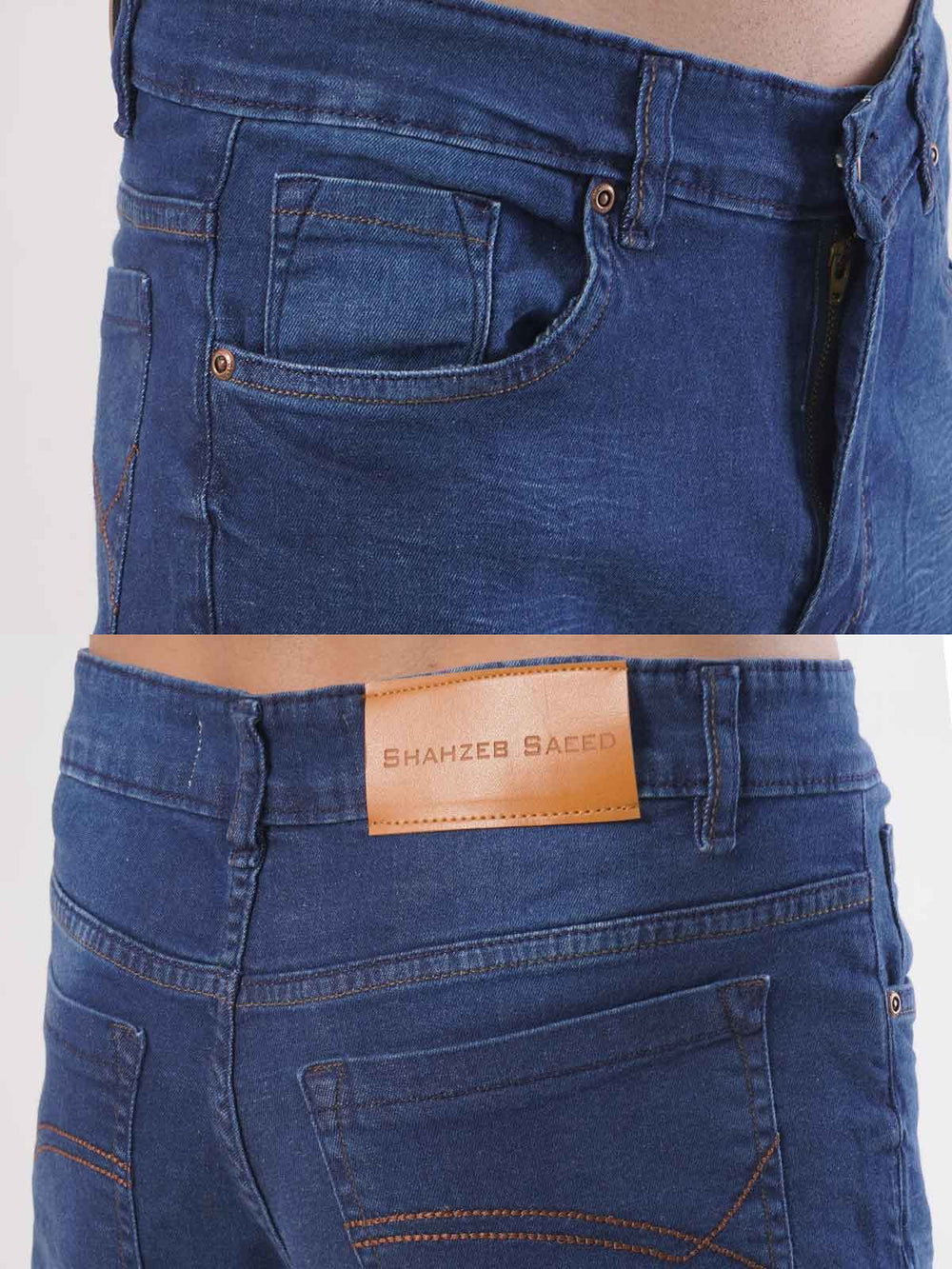 Dark Blue Faded Stretchable Denim Jeans-31