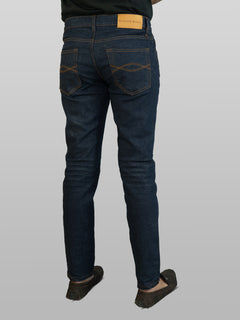 Dark Blue Whisker Pattern Stretchable Denim Jeans-21