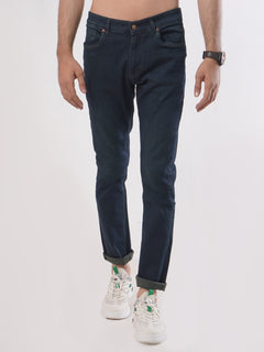 Navy Blue Faded Stretchable Denim Jeans-31