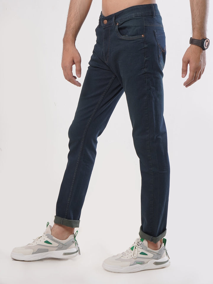 Navy Blue Faded Stretchable Denim Jeans-31