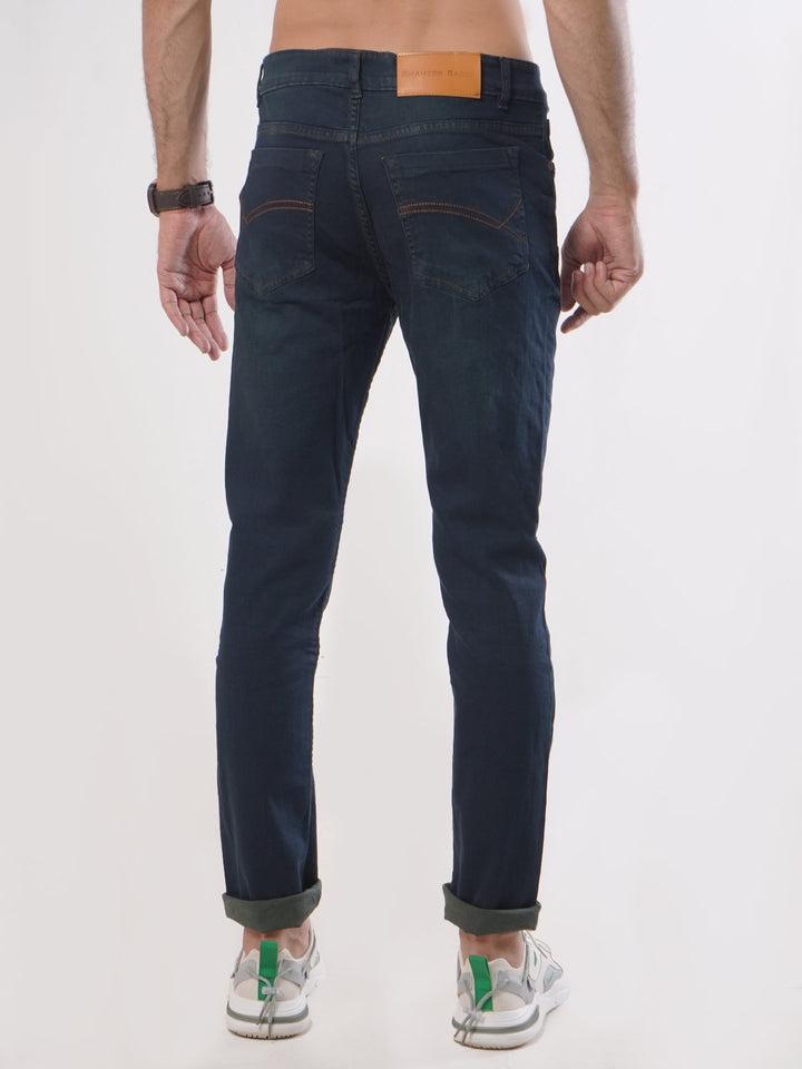 Navy Blue Faded Stretchable Denim Jeans-31