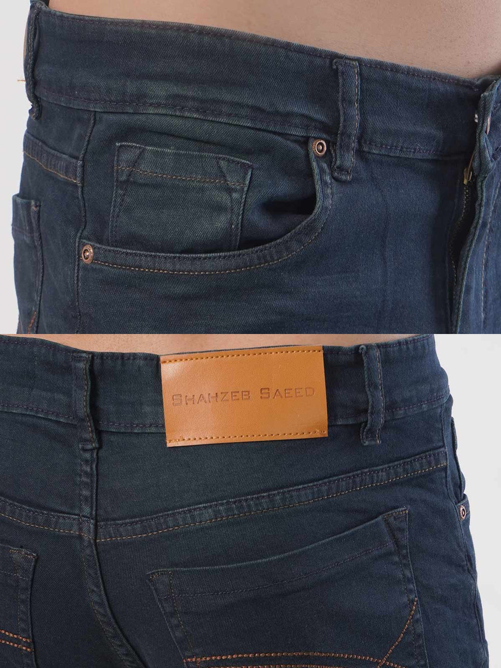 Navy Blue Faded Stretchable Denim Jeans-31