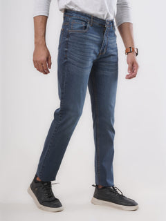 Navy Blue Faded Stretchable Denim Jeans-33