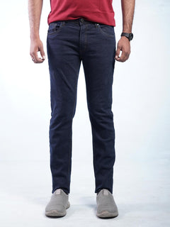 Navy Blue Plain Stretchable Denim Jeans-25