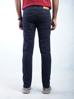 Navy Blue Plain Stretchable Denim Jeans-25