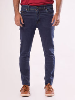 Dark Blue Plain Stretchable Denim Jeans-27