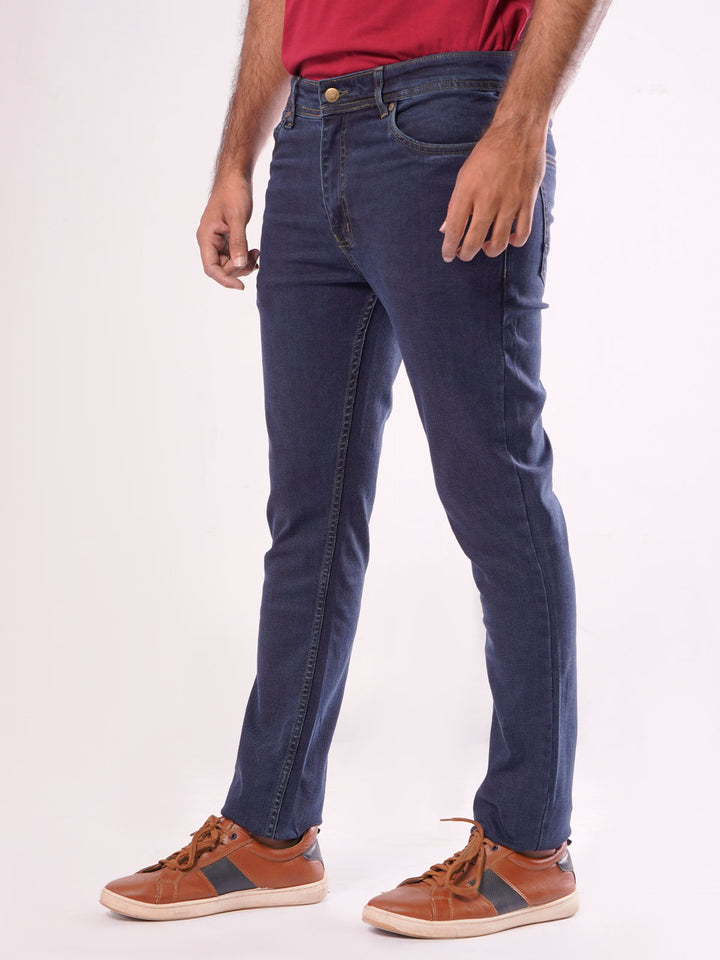 Dark Blue Plain Stretchable Denim Jeans-27