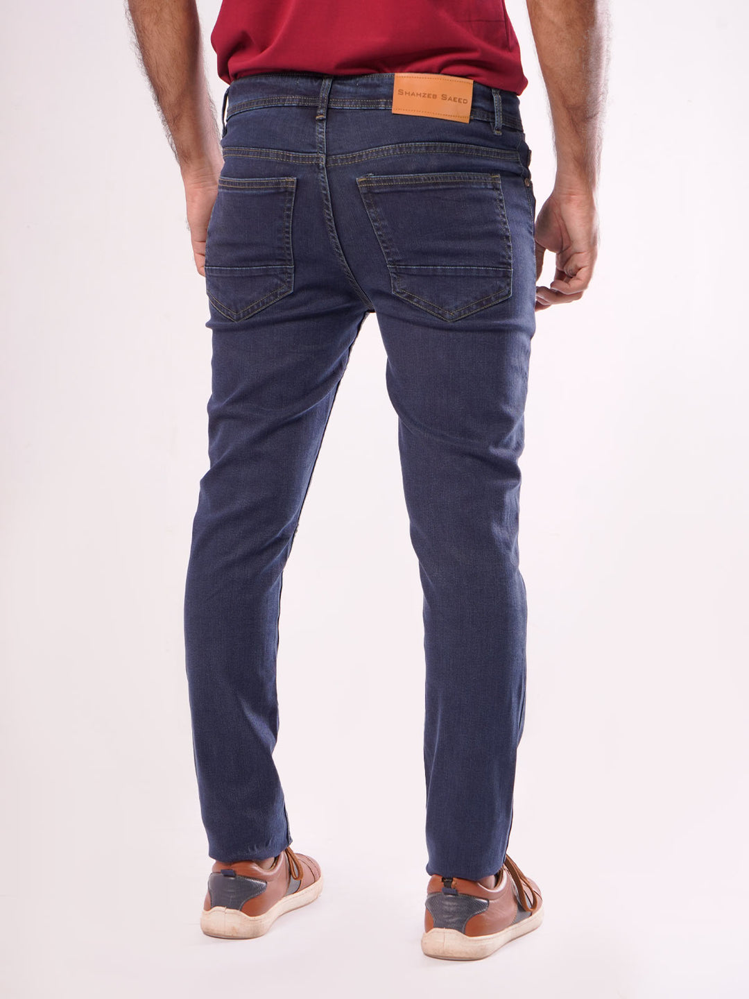 Dark Blue Plain Stretchable Denim Jeans-27