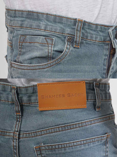 Pigeon Blue Faded Stretchable Denim Jeans-33