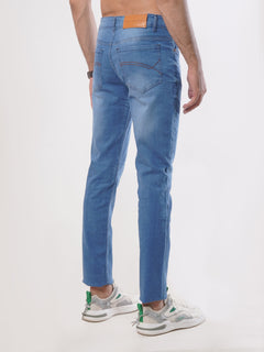 Sky Blue Faded Stretchable Denim Jeans-31