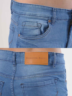 Sky Blue Faded Stretchable Denim Jeans-31