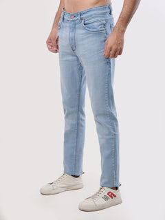 Sky Blue Faded Stretchable Denim Jeans-32