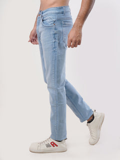 Sky Blue Faded Stretchable Denim Jeans-32