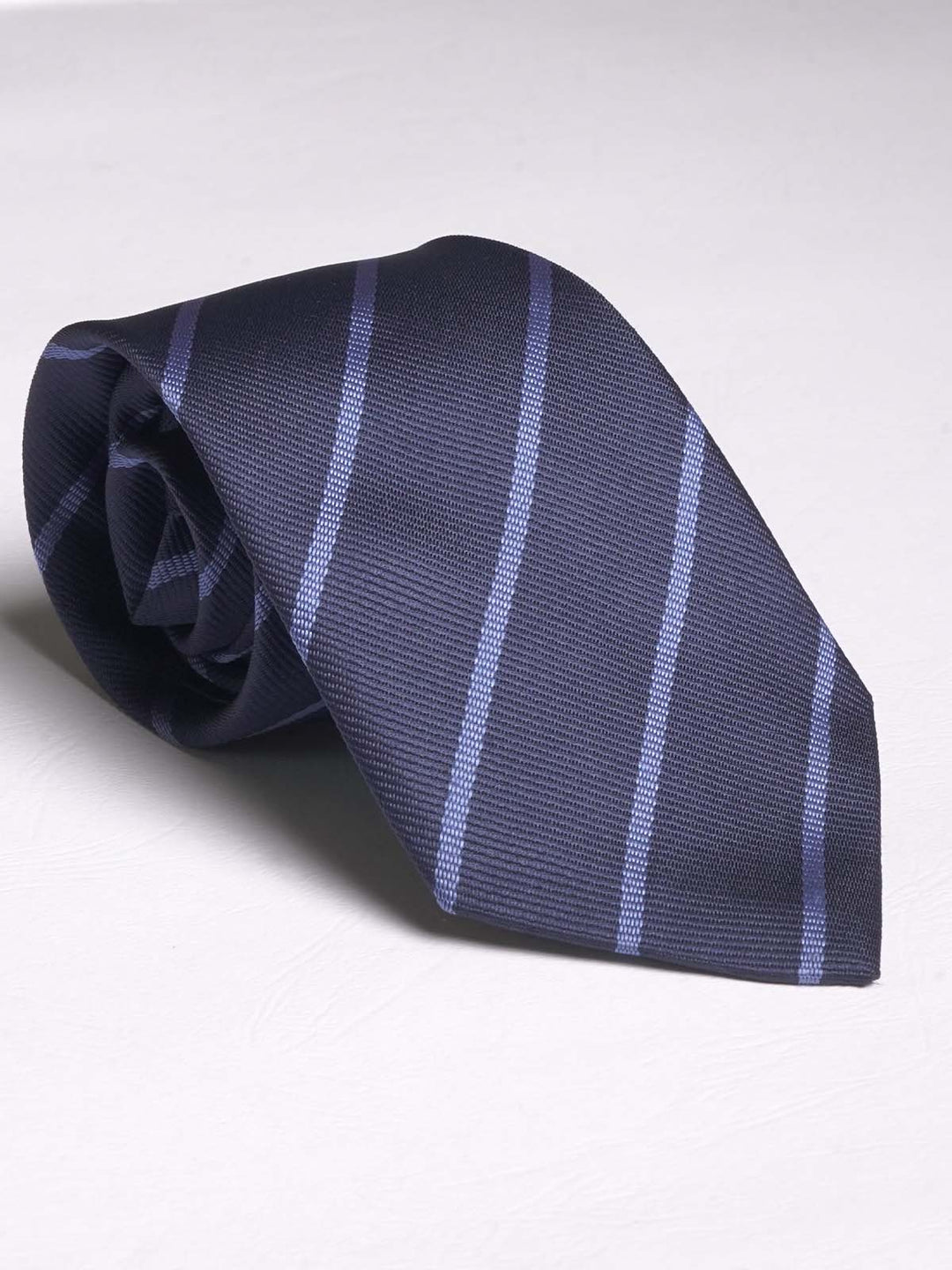 Dark Blue Luxury Stripe Print Tie (TIE-594)