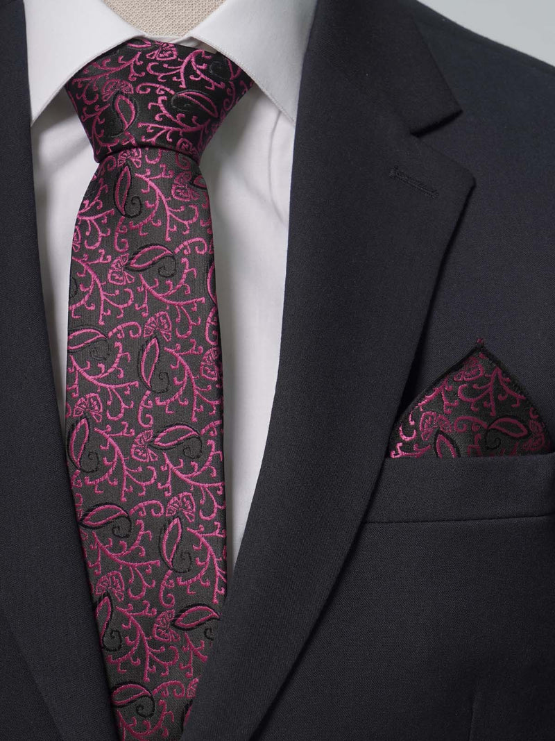 Dark Pink Designer Tie Set (TS-213)