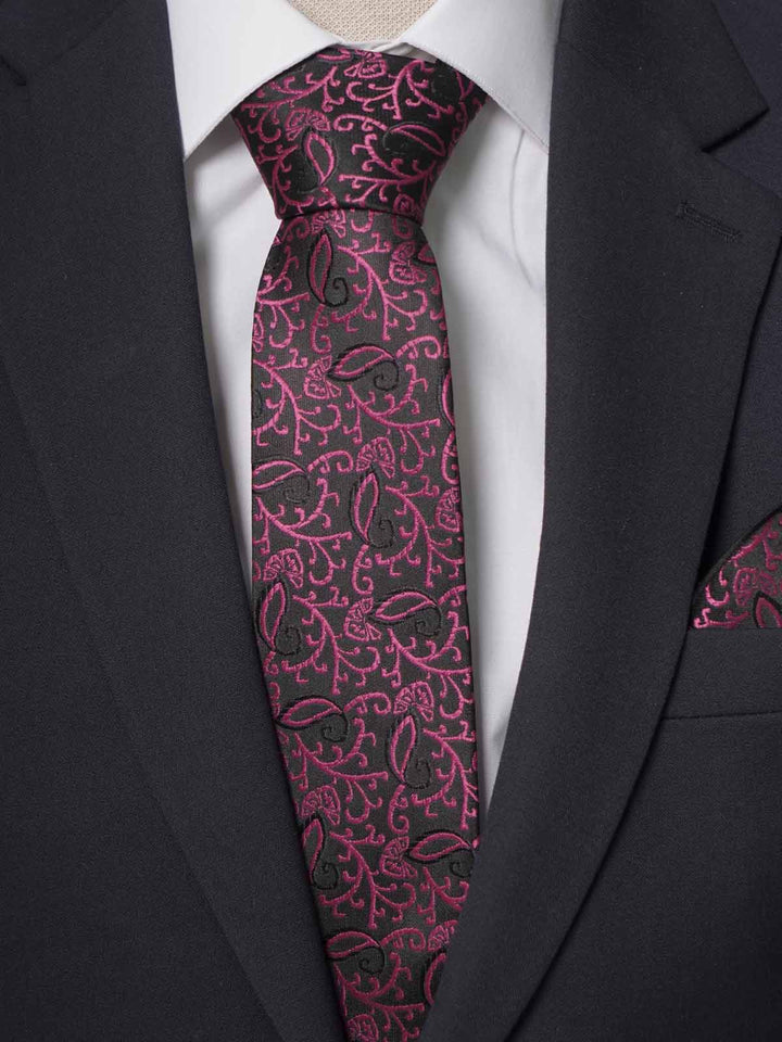 Dark Pink Designer Tie Set (TS-213)