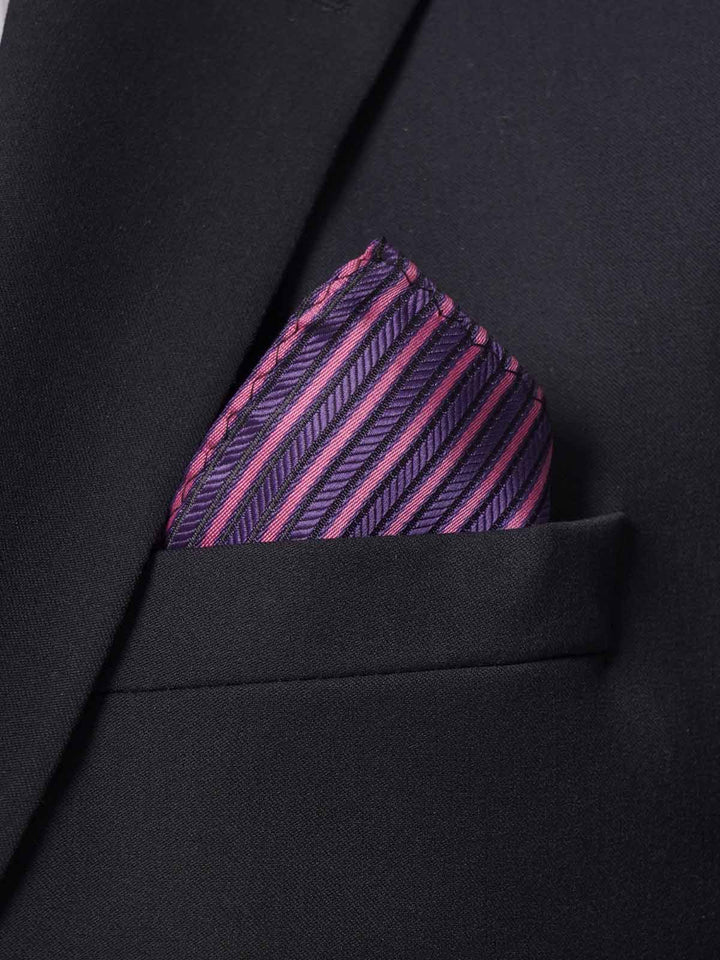 Dark Purple Multi Striped Tie Set (TS-216)