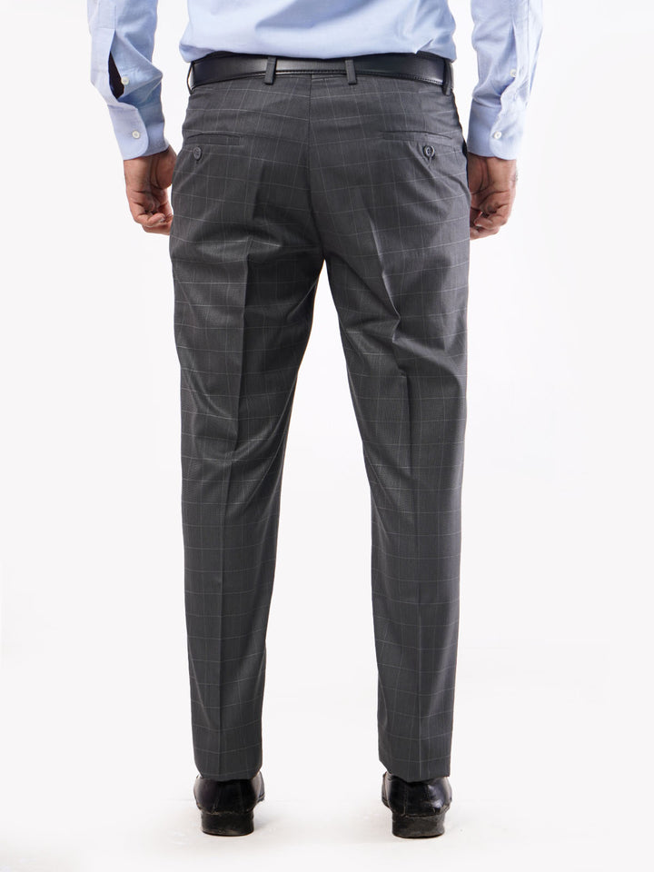 Dark Grey Self Check Executive Formal Dress Trouser (FDT-042)