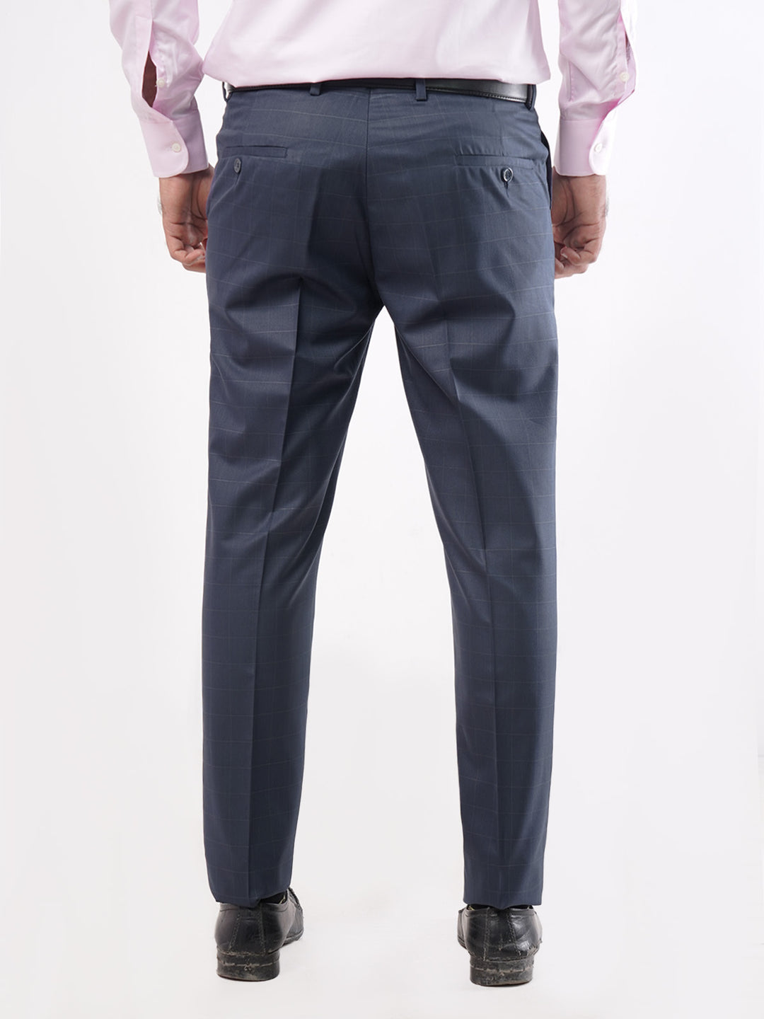 Dark Blue Self Check Executive Formal Dress Trouser (FDT-045)