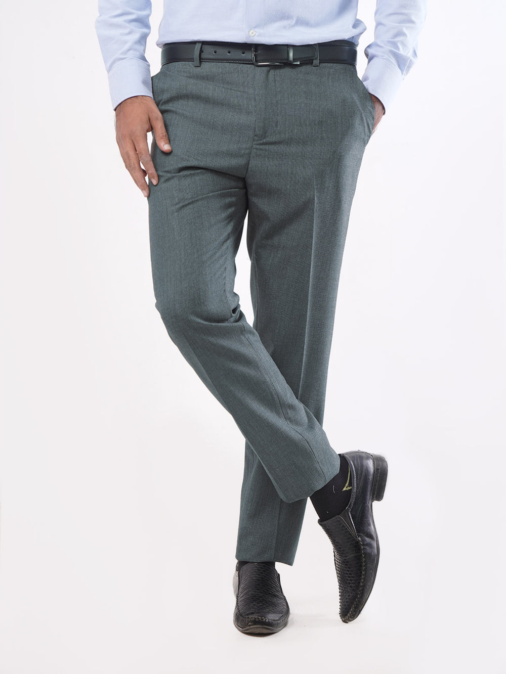 Charcoal Grey Self Executive Formal Dress Trouser (FDT-021)