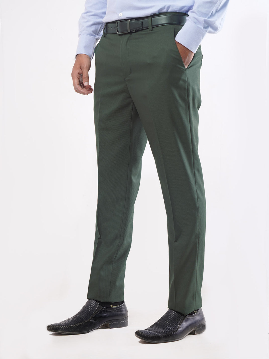 Dark Green Self Executive Formal Dress Trouser (FDT-033)