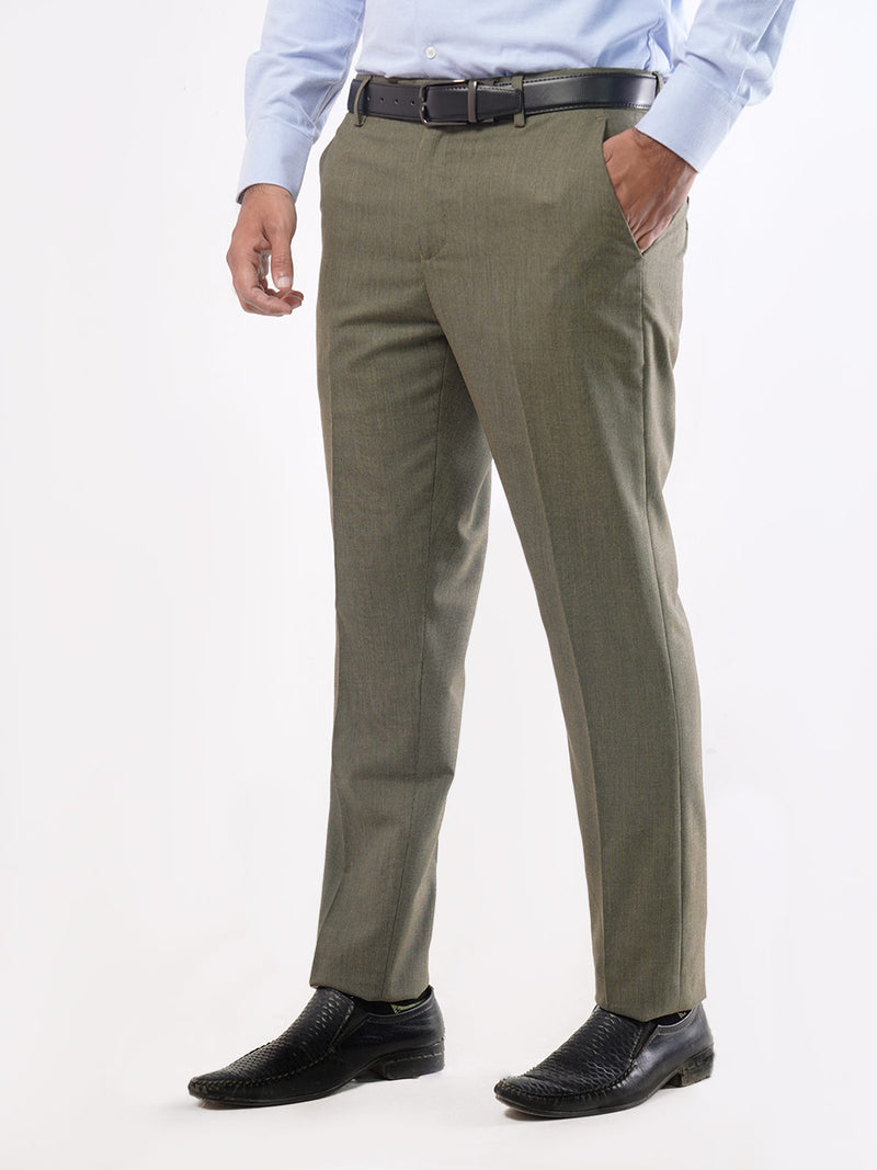 Olive Green Self Executive Formal Dress Trouser (FDT-039)