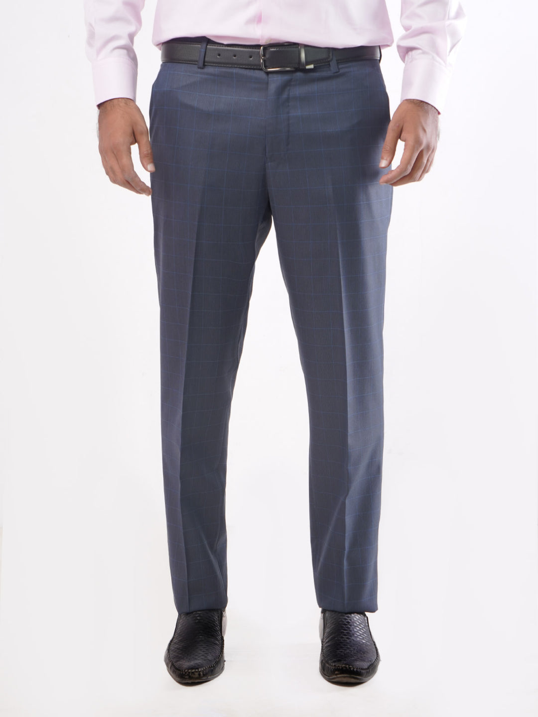 Dark Blue Self Check Executive Formal Dress Trouser (FDT-041)