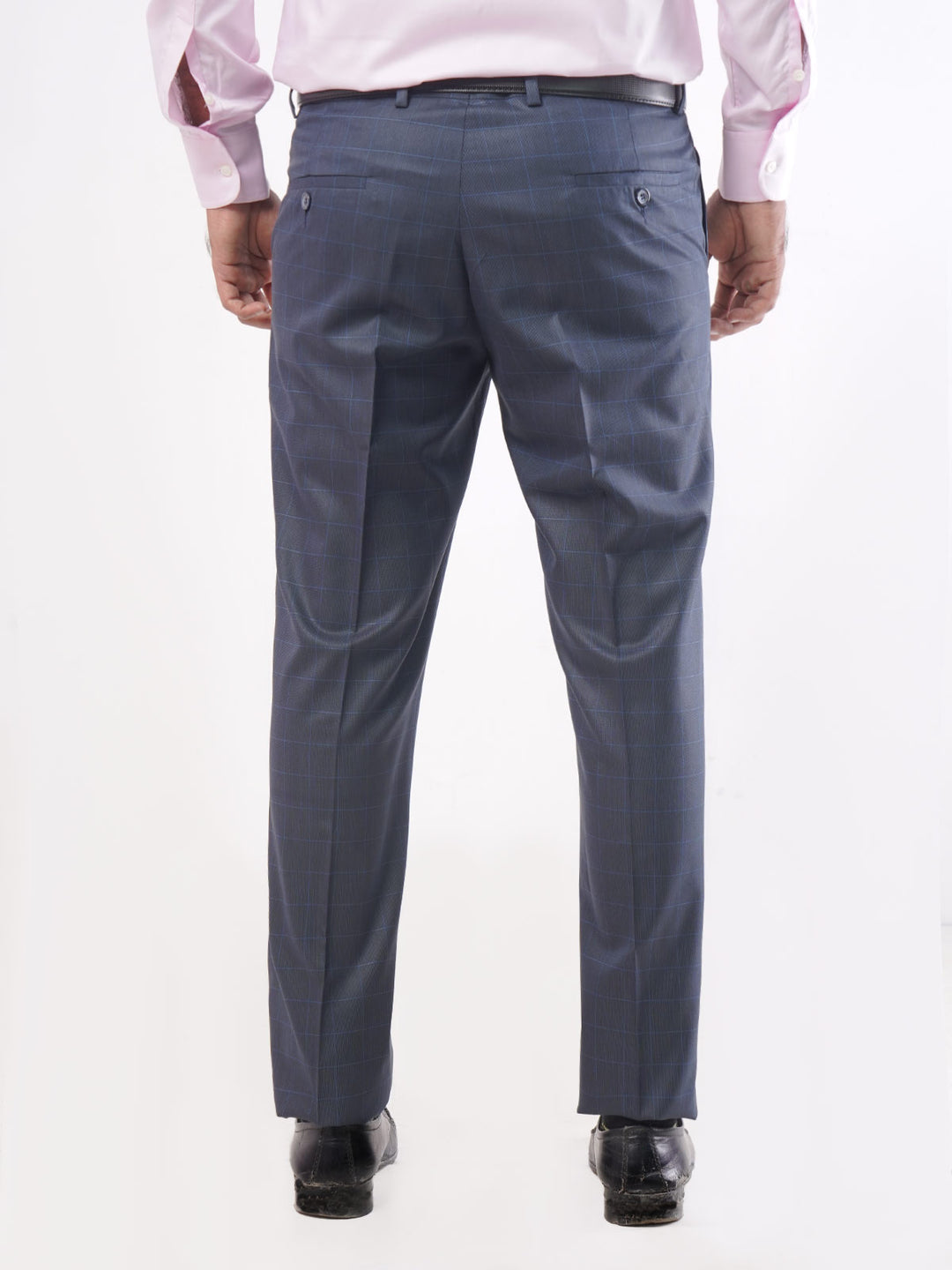 Dark Blue Self Check Executive Formal Dress Trouser (FDT-041)