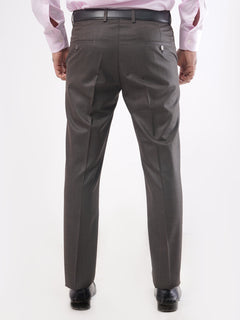 Dark Brown Self Check Executive Formal Dress Trouser (FDT-043)