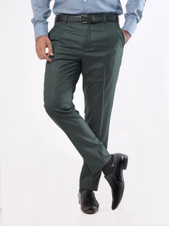 Dark Green Self Check Executive Formal Dress Trouser (FDT-044)